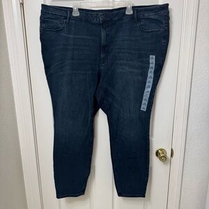 Old Navy Rockstar Super Skinny Hi Rise Denim Jeans Dark Blue Womens Plus Size 28